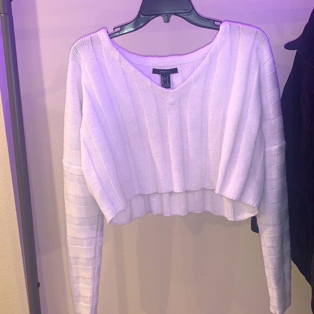 Forever 21 white cropped sweater